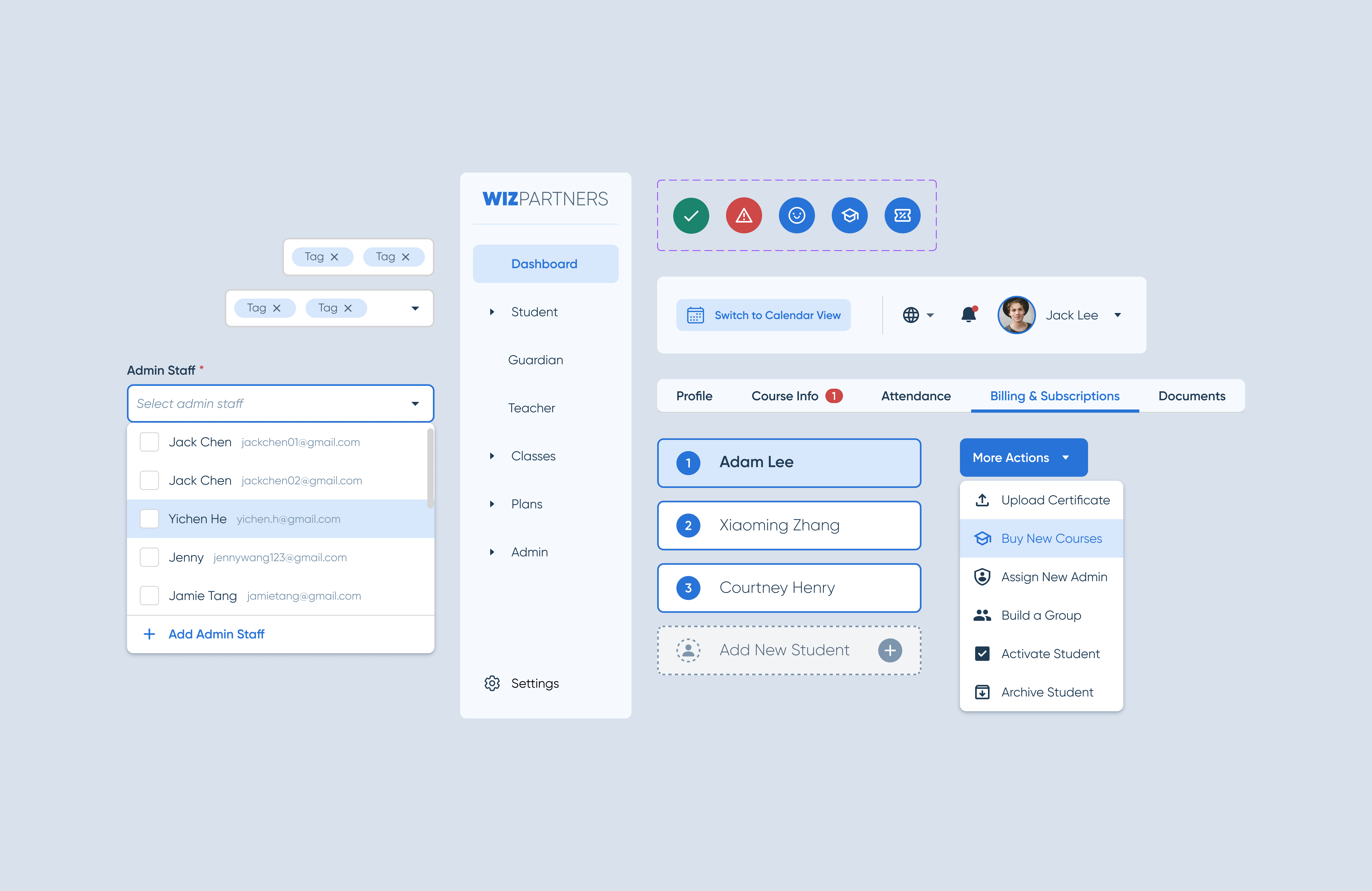 Wiz Design System — cover artwork with geometric shapes on a blue background